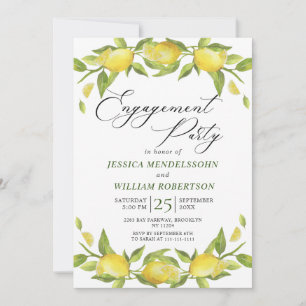 Invitation Citrons Green Blossom Engagement Party