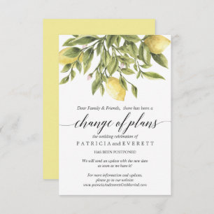Invitation Citrons jaunes et feuillage Mariage Changement de 