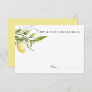 Invitation Citrons jaunes et Mariages feuille Conseils ou rec