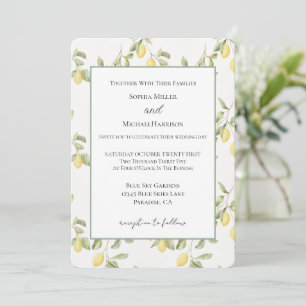 Invitation Citrons Jaunes Fruits Mariage