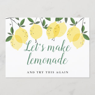 Invitation Citrons modernes verdure Changement de date