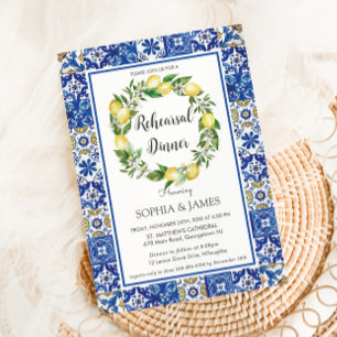 Invitation Citrons mosaïque Carrelage méditerranéen Dîner de