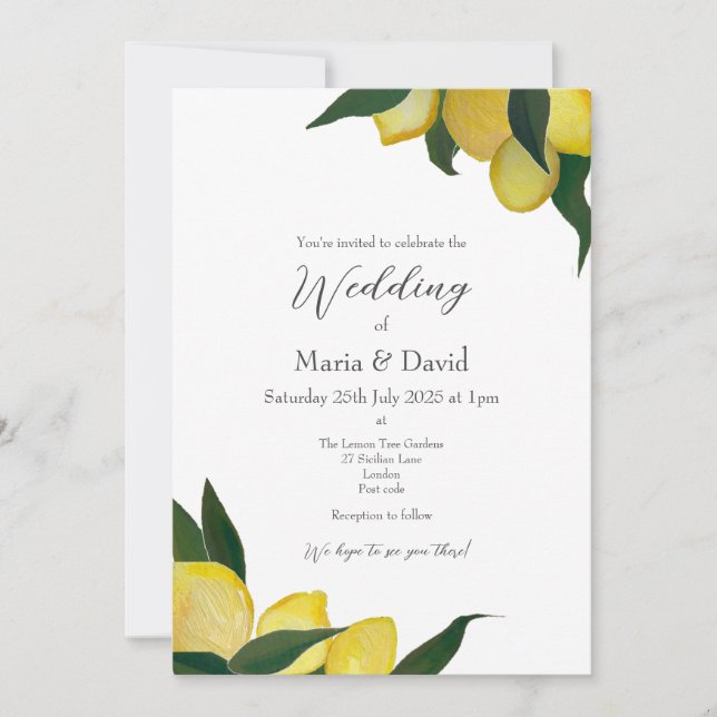 Invitation Citrons peints à l'huile (Devant)