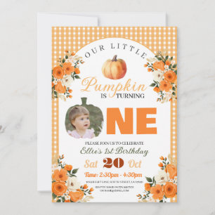 Invitation Citrouille 1er anniversaire Petit Citrouille Autom