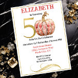 Invitation Citrouille à bijoux Glamor 50e anniversaire<br><div class="desc">Citrouille Bijoux Glamor Invitation 50e Anniversaire Pour Femmes. Il Est Facile De Changer L'Exemple De Texte En Vous Propre En Cliquant Sur Personnaliser. Cliquez Sur Personnaliser/Modifier Avec L'Outil De Création Pour Modifier Le Type De Police, La Couleur De Police, La Taille De Police, Ou Pour Modifier/Supprimer/Ajouter Du Texte Ou Des...</div>