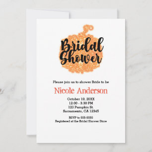 Invitation Citrouille à filigrane orange Élégant Shower de ma