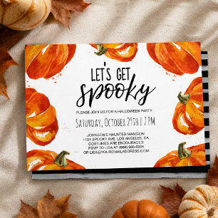 Invitation Citrouille à l'aquarelle Halloween, devenons effra