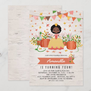 Invitation Citrouille afro-américain Princess Anniversaire