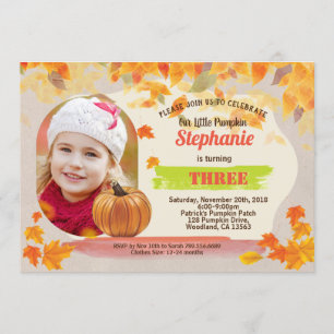 Invitation Citrouille anniversaire Automne Thanksgiving photo