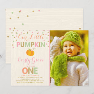 Invitation citrouille Anniversaire Citrouille or r