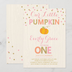 Invitation citrouille Anniversaire Citrouille or r
