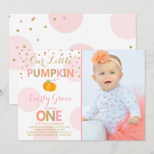 Invitation citrouille Anniversaire Citrouille or r