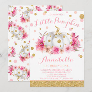 Invitation citrouille Anniversaire Citrouille or r