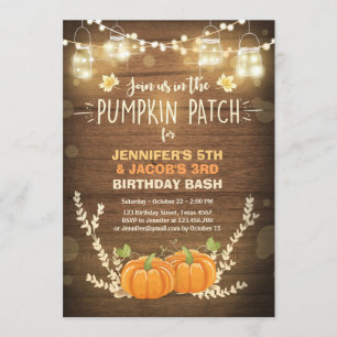 Invitation Citrouille Anniversaire de l'invitation patch Twin
