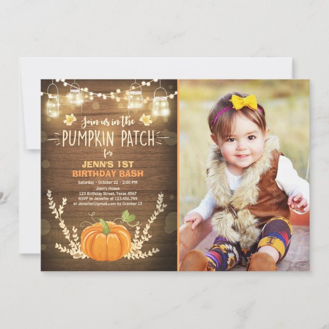 Invitation Citrouille Anniversaire du patch d'invitation auto (Devant)