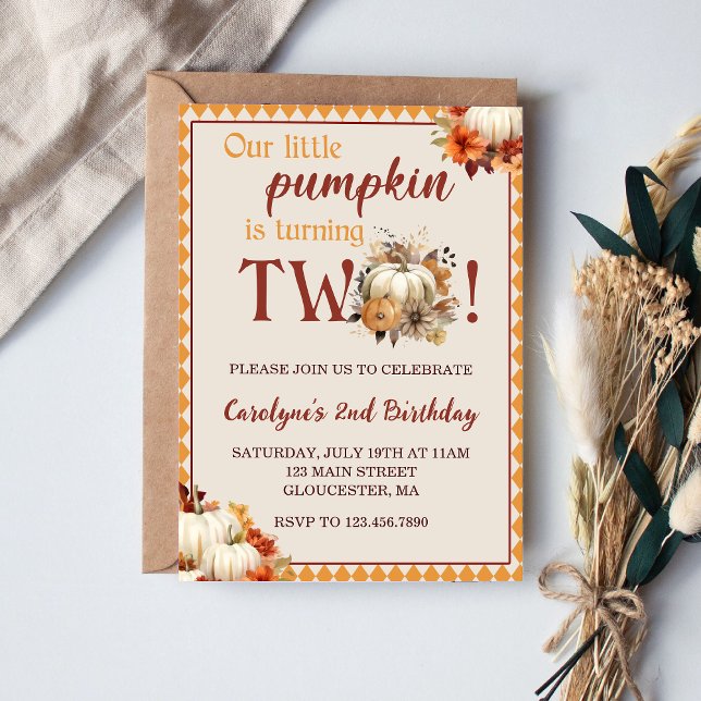 Invitation Citrouille Anniversaire Notre Petit Citrouille Tou (Créateur téléchargé)