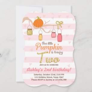 Invitation citrouille Anniversaire Pink Gold Deuxi