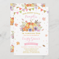 Invitation citrouille Anniversaire Pink & Gold Fal