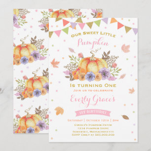 Invitation citrouille Anniversaire Pink & Gold Fal