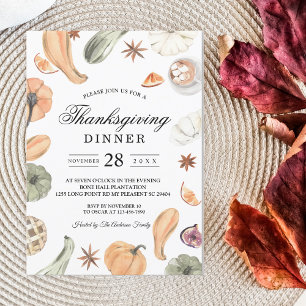 Invitation Citrouille Aquarelle Colorée Tendance   Ambiance A