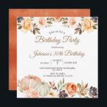 Invitation Citrouille automne 30e fête d'anniversaire Rustic<br><div class="desc">Citrouille Automne 30e fête d'anniversaire Rustique Floral parfait pour l'invitation d'automne ou d'automne</div>