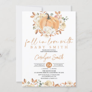 Invitation Citrouille Automne Floral Automne Chute en Amour B