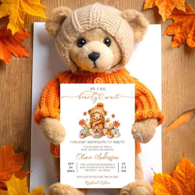 Invitation Citrouille Automne Nous Pouvons Attendre Baby show (Créateur téléchargé)