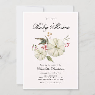 Invitation Citrouille Automne Romantique Feminine Baby shower