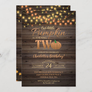 Invitation Citrouille Automne Rustic Fall Country Anniversair