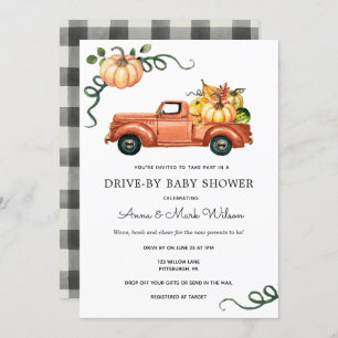 Invitation Citrouille Automne Truck Drive par Baby shower