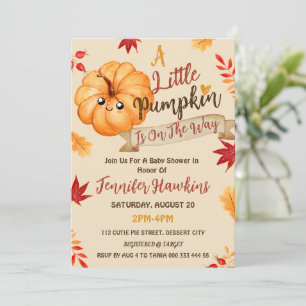 Invitation Citrouille Baby Girl Boy Fall Baby shower