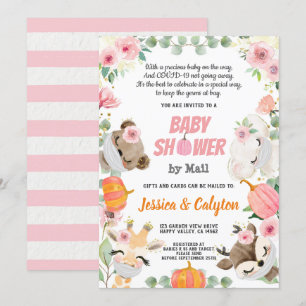 Invitation Citrouille Baby Girl Douche Par Mail Woodland Anim