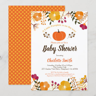 Invitation Citrouille baby shower automne automne 