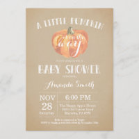 Invitation citrouille Baby shower d'automne Vintag