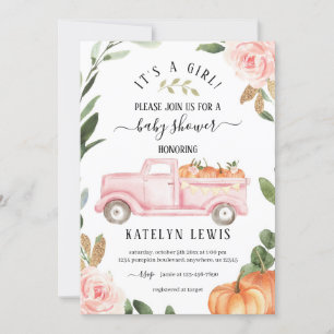 Invitation citrouille Baby shower fille