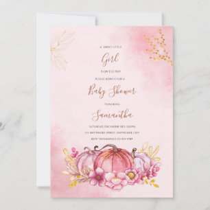 Invitation citrouille Baby shower Pour Les Filles