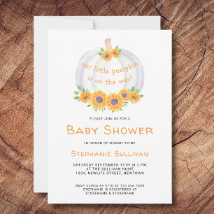 Invitation Citrouille Baby shower Sunflowers