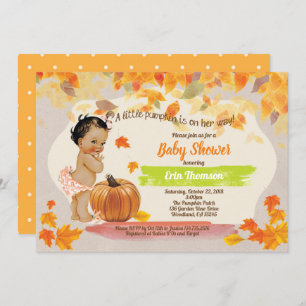 Invitation Citrouille bébé douche chute vintage rustique