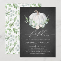 Citrouille blanc Chalkboard Fall Engagement Party