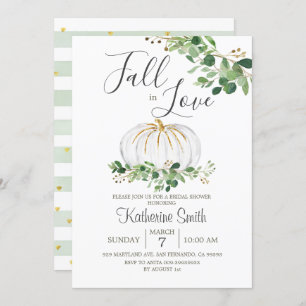 Invitation Citrouille blanc chute en amour Fête des mariées v
