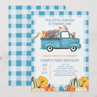Citrouille Blue Truck Animaux 1er anniversaire