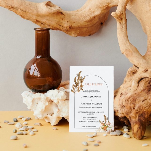 Invitation Citrouille Boho tombe amoureux mariage d'automne (Créateur téléchargé)