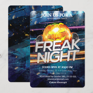 Invitation Citrouille boule disco nuit étrange fête d'Hallowe