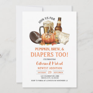 Invitation Citrouille brassent et dessinent trop Baby shower 