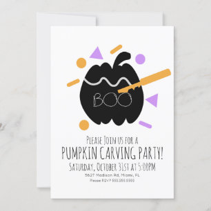 Invitation Citrouille Carving Black Citrouille Confetti Sprin