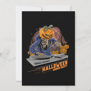 Invitation citrouille chef halloween dj dans la soirée musica