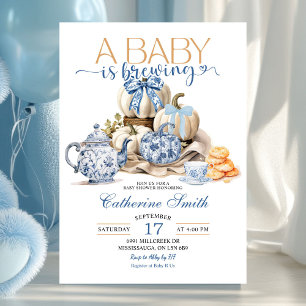 Invitation Citrouille Chinoiserie Baby brasse le Baby shower