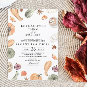 Invitation Citrouille couleur d'aquarelle tendance   Vibes d'