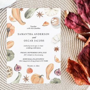 Invitation Citrouille couleur d'aquarelle tendance   Vibes d'