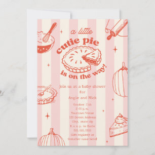 Invitation Citrouille Cutie Automne Baby shower fille